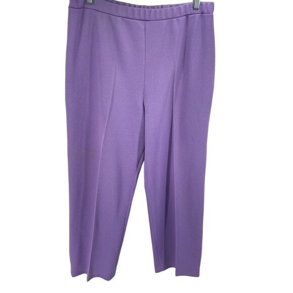 Graff Womens Vintage Cropped Pants Pull On Elastic Waist Purple Size Large - Picture 7 of 9